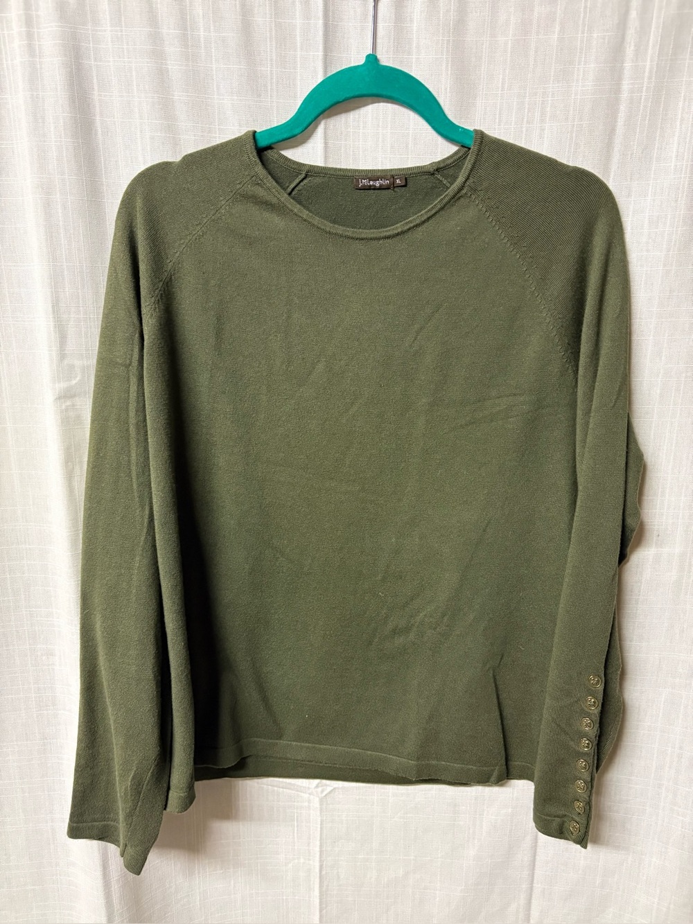 J. McLaughlin Olive Green Crewneck Sweater